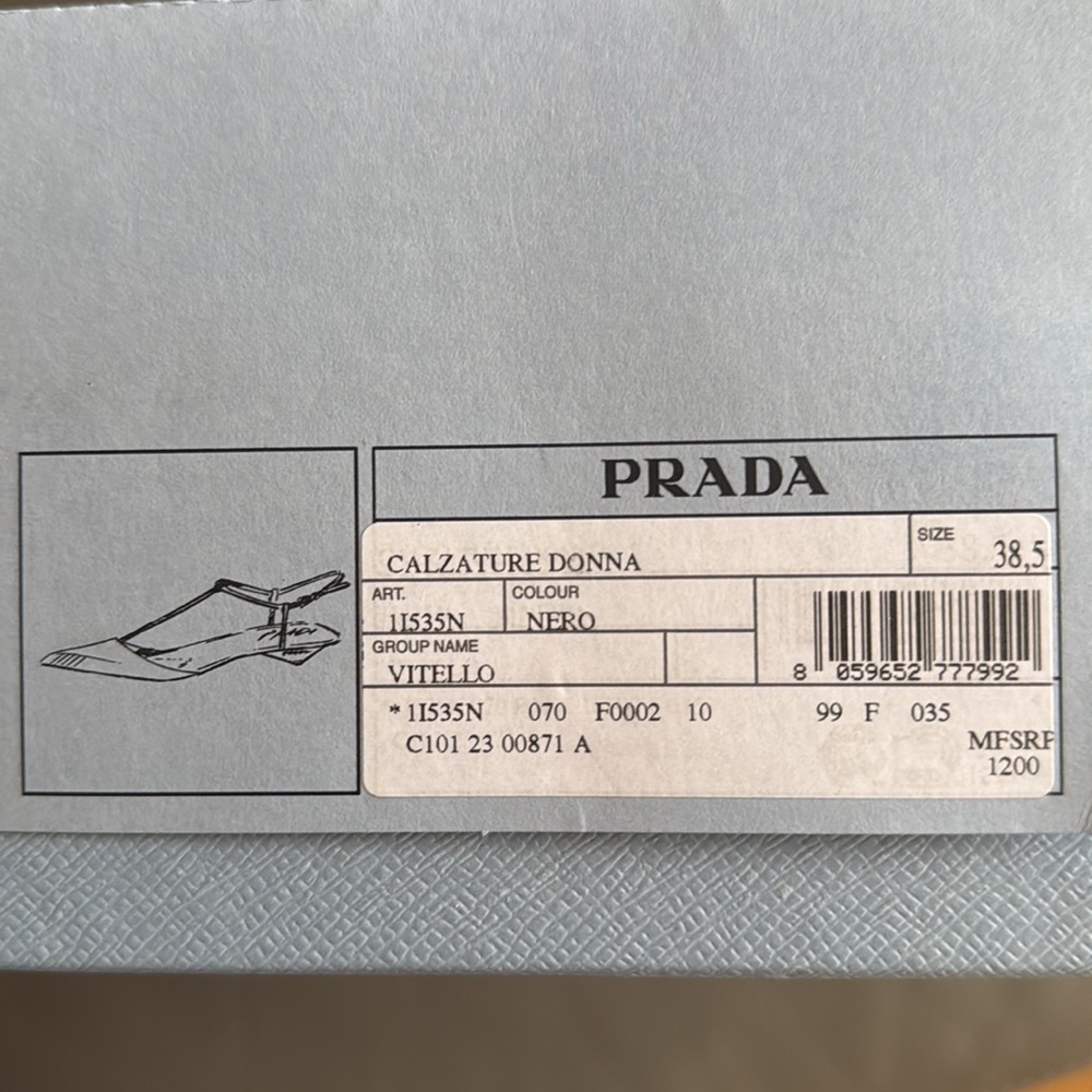 NIB PRADA Modellerie Pointed toe kitten Heel Slingback PUMP/shoes 8-8.5 US/38.5 - Picture 13 of 16